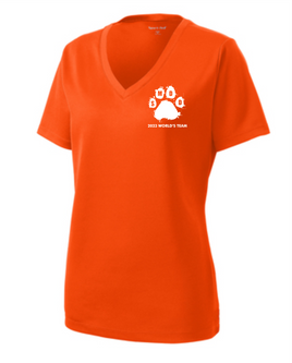SMDD WC23 Ladies' 100% Polyester Performance V-Neck Tee